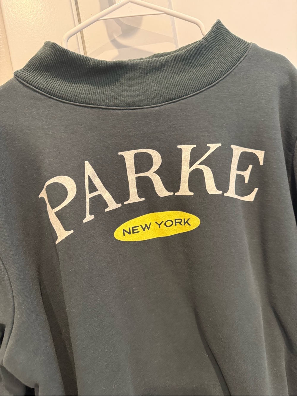 Parke New York Dark Green Graphic Mockneck Sweater - Picture 4 of 4